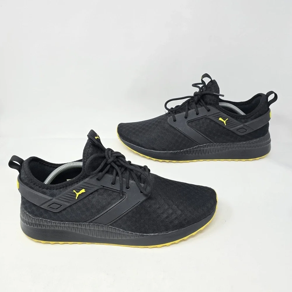 Puma Pacer Next Cage Mens Black Yellow Athletic Sneakers 370009-12 Size 12